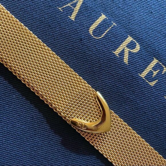 Ralph Lauren Gold Tone Metal Mesh Belt - Picture 6 of 16